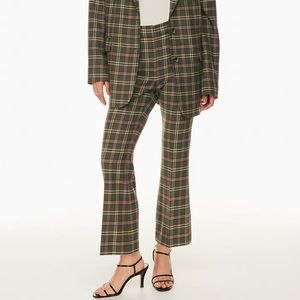 NWT Aritzia Wilfred Sequence Pant in Green Plaid